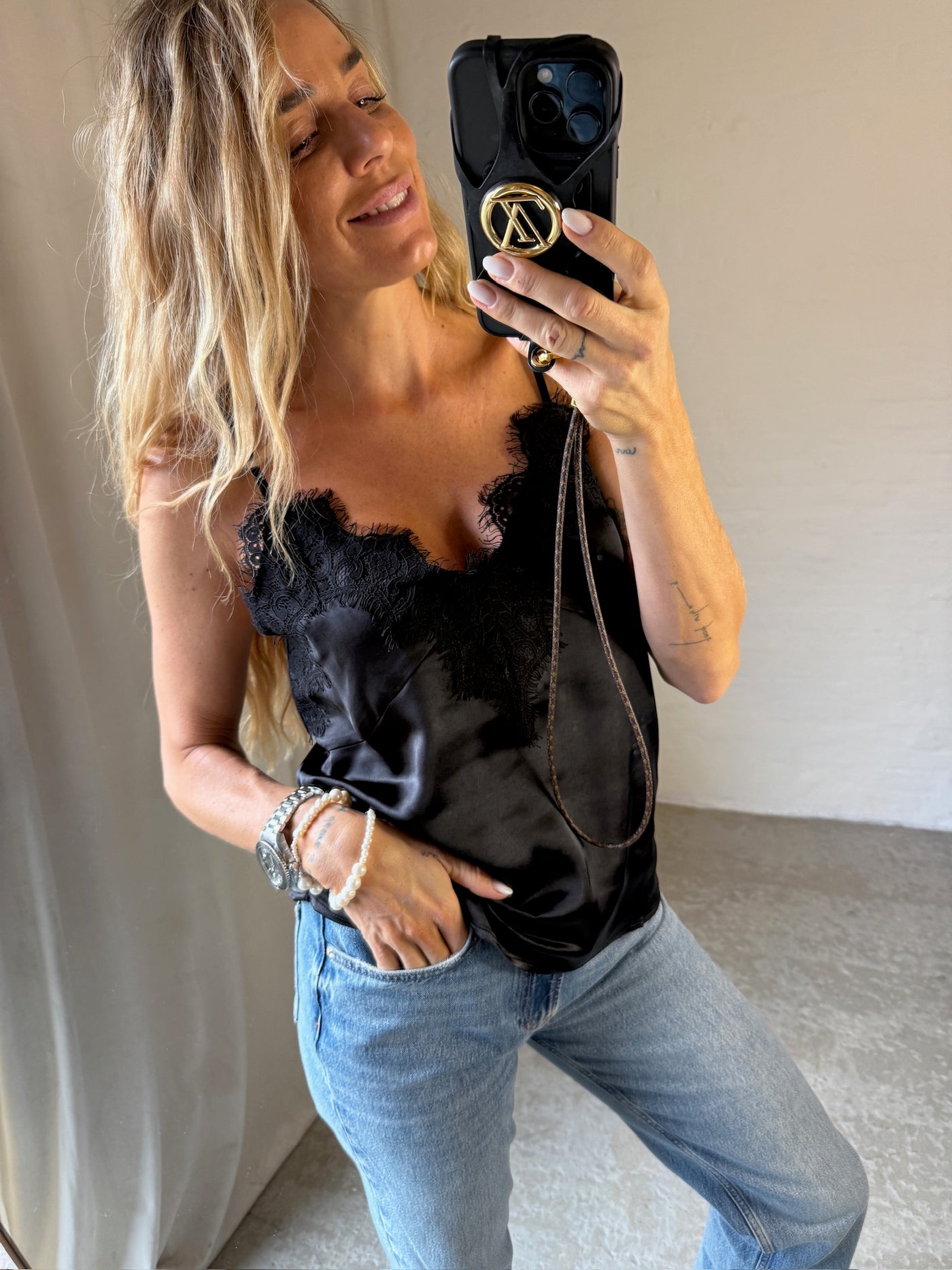 CC Heart - Top - Black - Lace detail