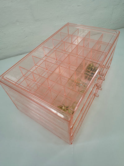 Andcopenhagen - Smykke organizer  - Lyserød - 3 skuffer - Plexiglas  - Sia