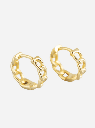 Andcopenhagen - Earrings hoops - 18 carat Gold plated 925 sterling silver - Bine