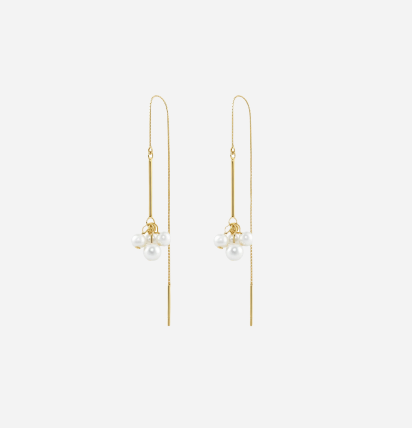 Andcopenhagen - Earrings - 18 carat gold plated 925 sterling silver - Malibu pearl string