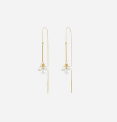 Andcopenhagen - Earrings - 18 carat gold plated 925 sterling silver - Malibu pearl string