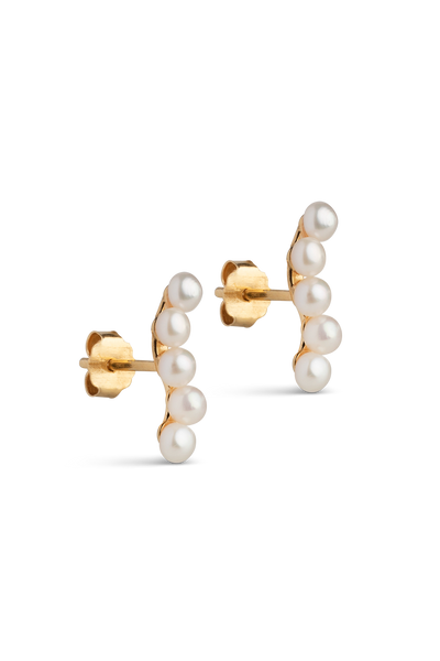 Enamel - Øreringe Stud - Perler/Guld - Evie