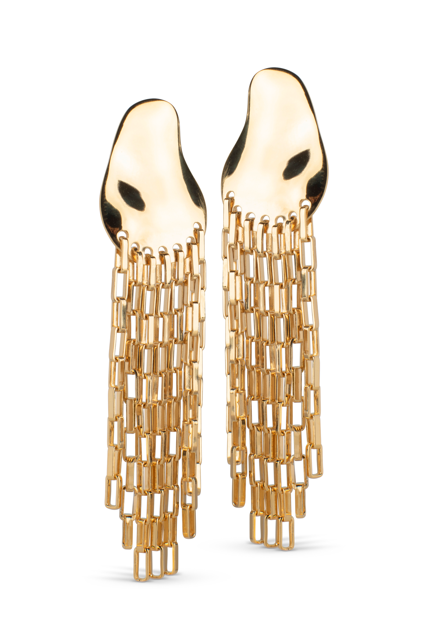 Long earrings - 18 carat gold plated - Solange - Enamel