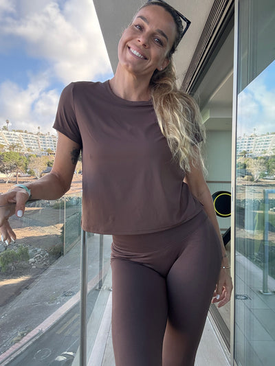 Sassy Copenhagen - Bobo Show push up leggings - Brown - Fitness shape wear (NOTE in preorder for week 3)