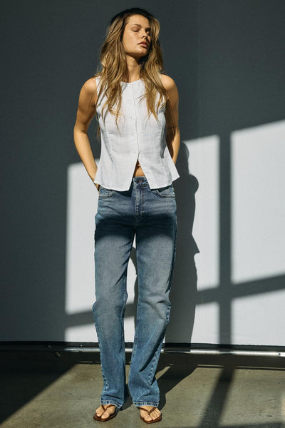 Noisy May - Jeans - Dark blue denim - Monica HW Straight