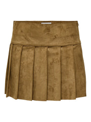 Only - Plisseret nederdel - Cognac Suede - Only
