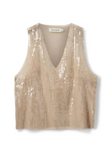 Sofie Schnoor - Top - Beige sequin - Vigga
