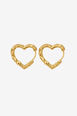 Andcopenhagen Jewelry - Øreringe - 18 karat forgyldt messing - Liza Heart Hoops