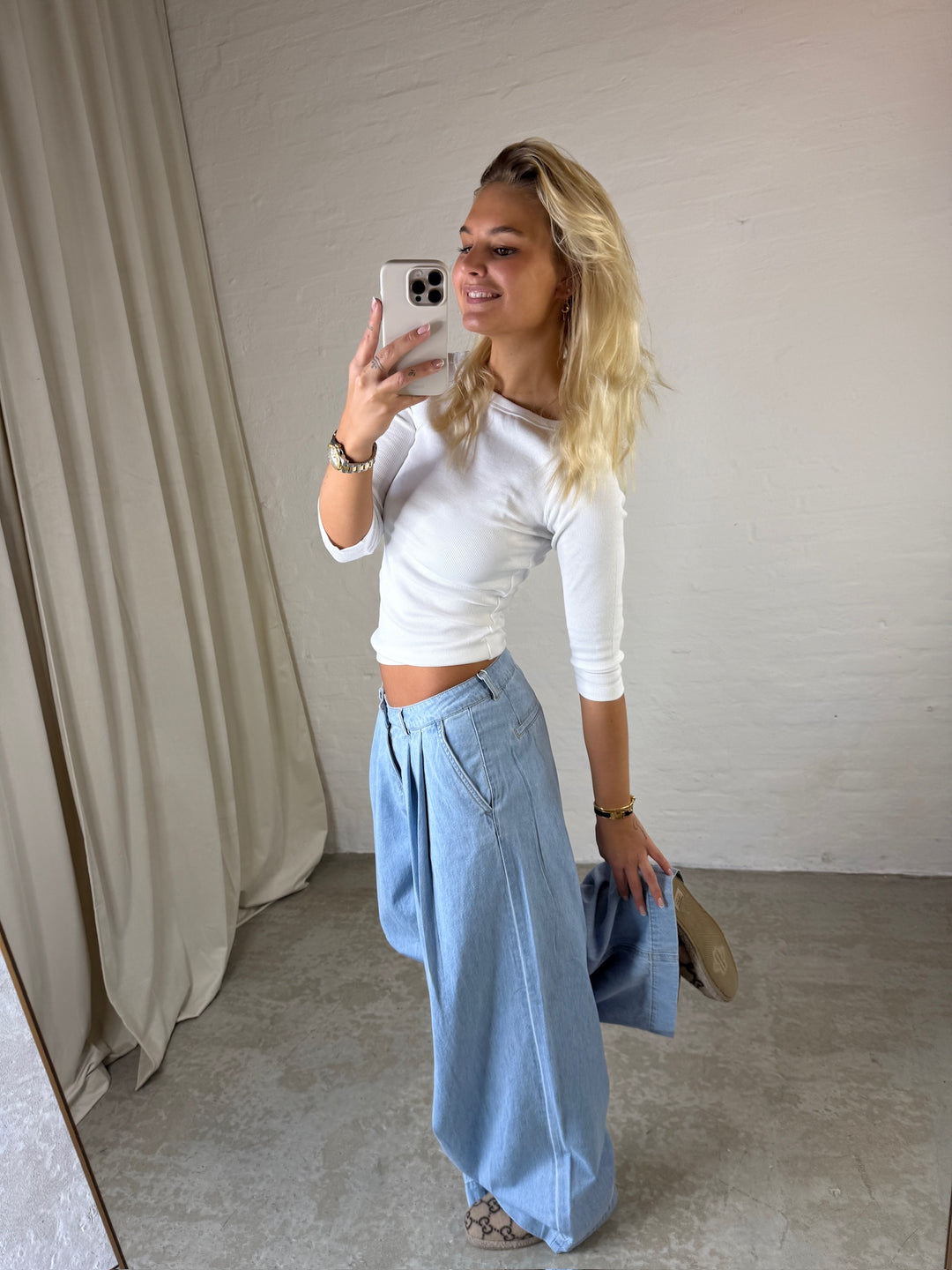 JJXX Jxpalma Nova Extra Wide Jeans Mid Waist Light Denim