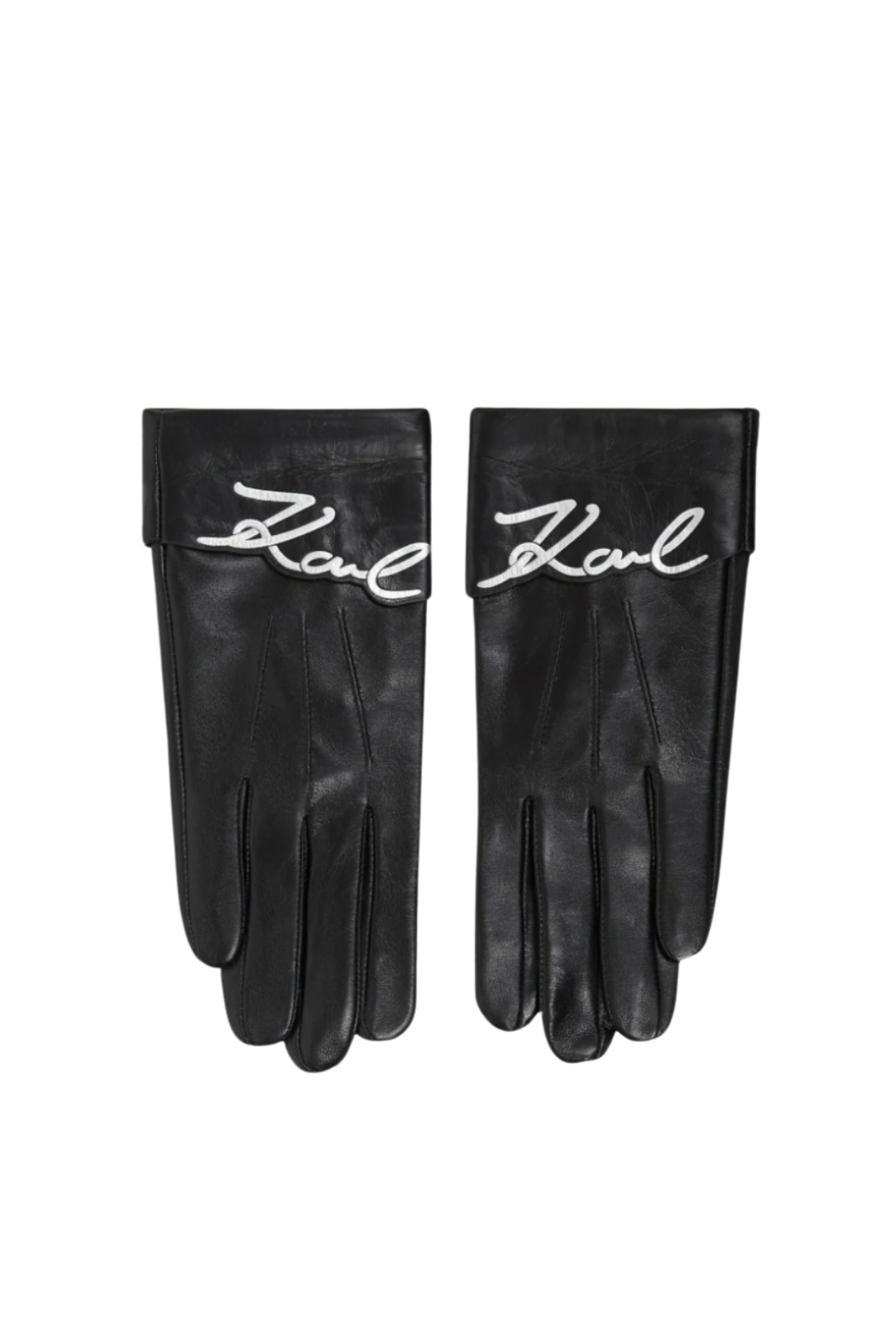 Karl Lagerfeld - Leather gloves - Black - SIGNATURE LEATHER FF GLOVE