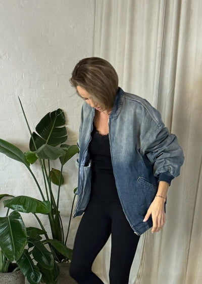 Bomber denim jakke - Alvida - Sassy Copenhagen