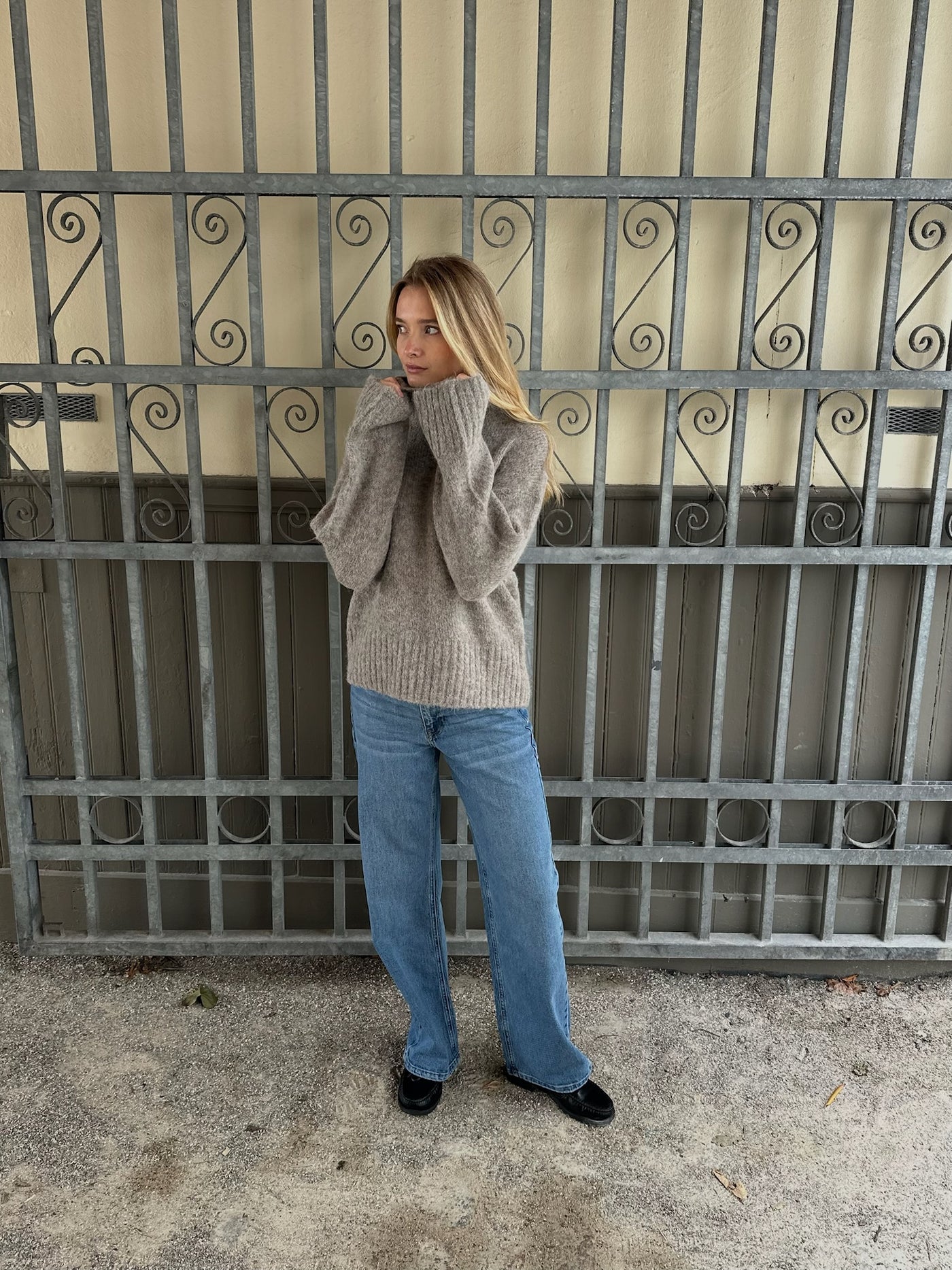 Selected Femme - Strik - Steel Grey - Gabriella High Neck