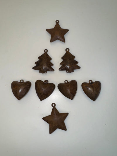 Sassy Copenhagen - Christmas decorations - Christmas heart, star and tree - 8 pcs - sss