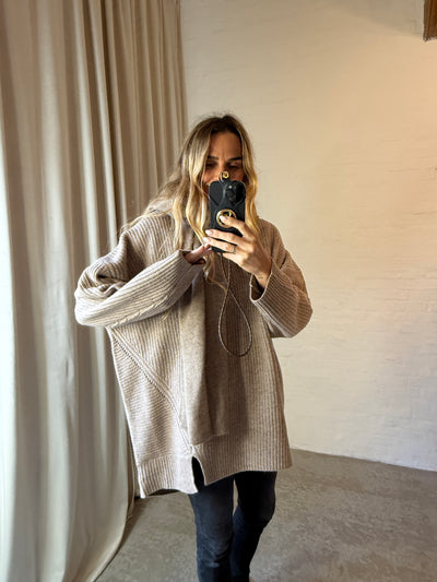 The Garment - Strik - Beige Melange - Como Giant - Stilkompagniet.dk