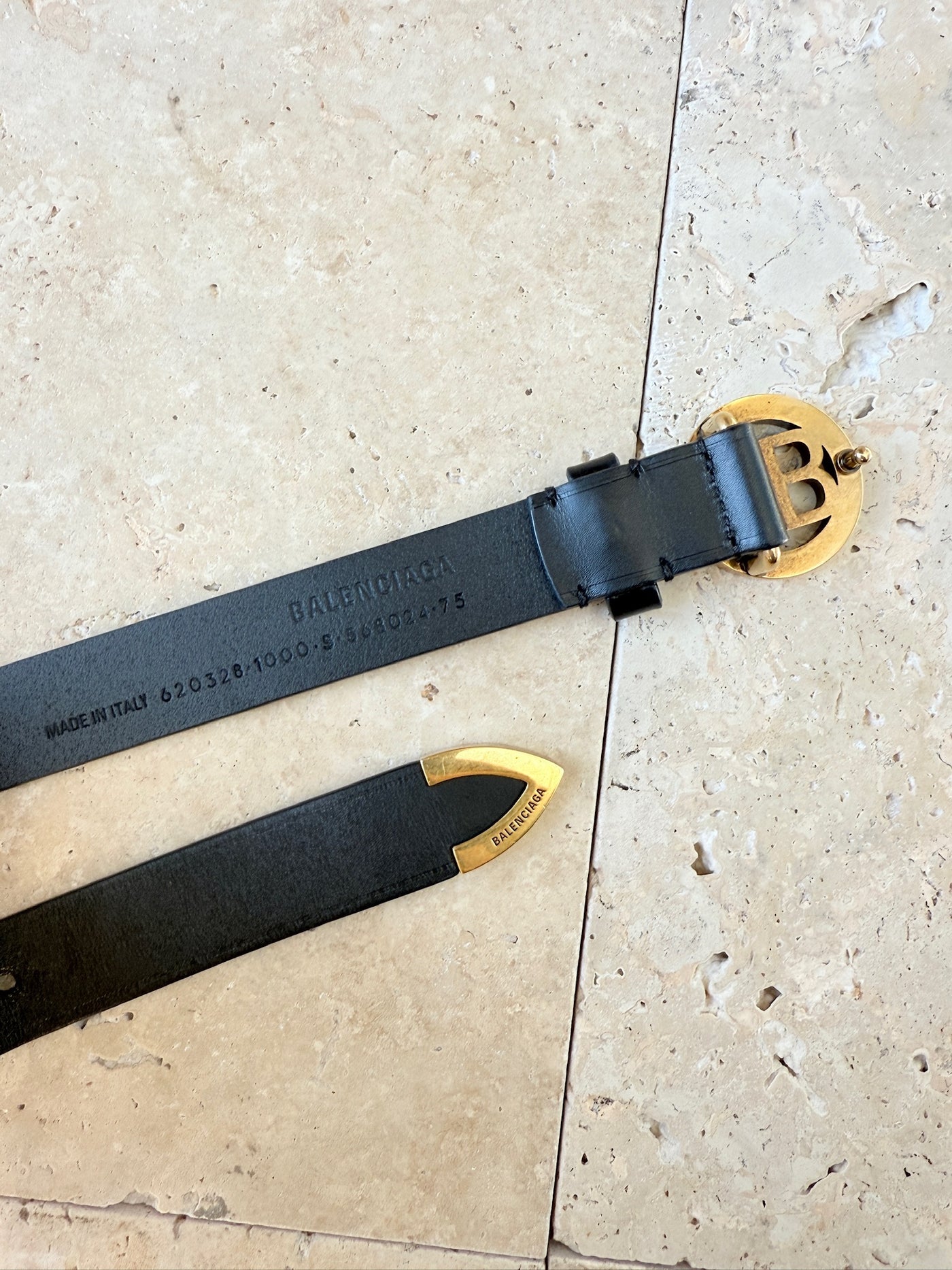 Balenciaga - BB-bælte - sort - Sencondhand