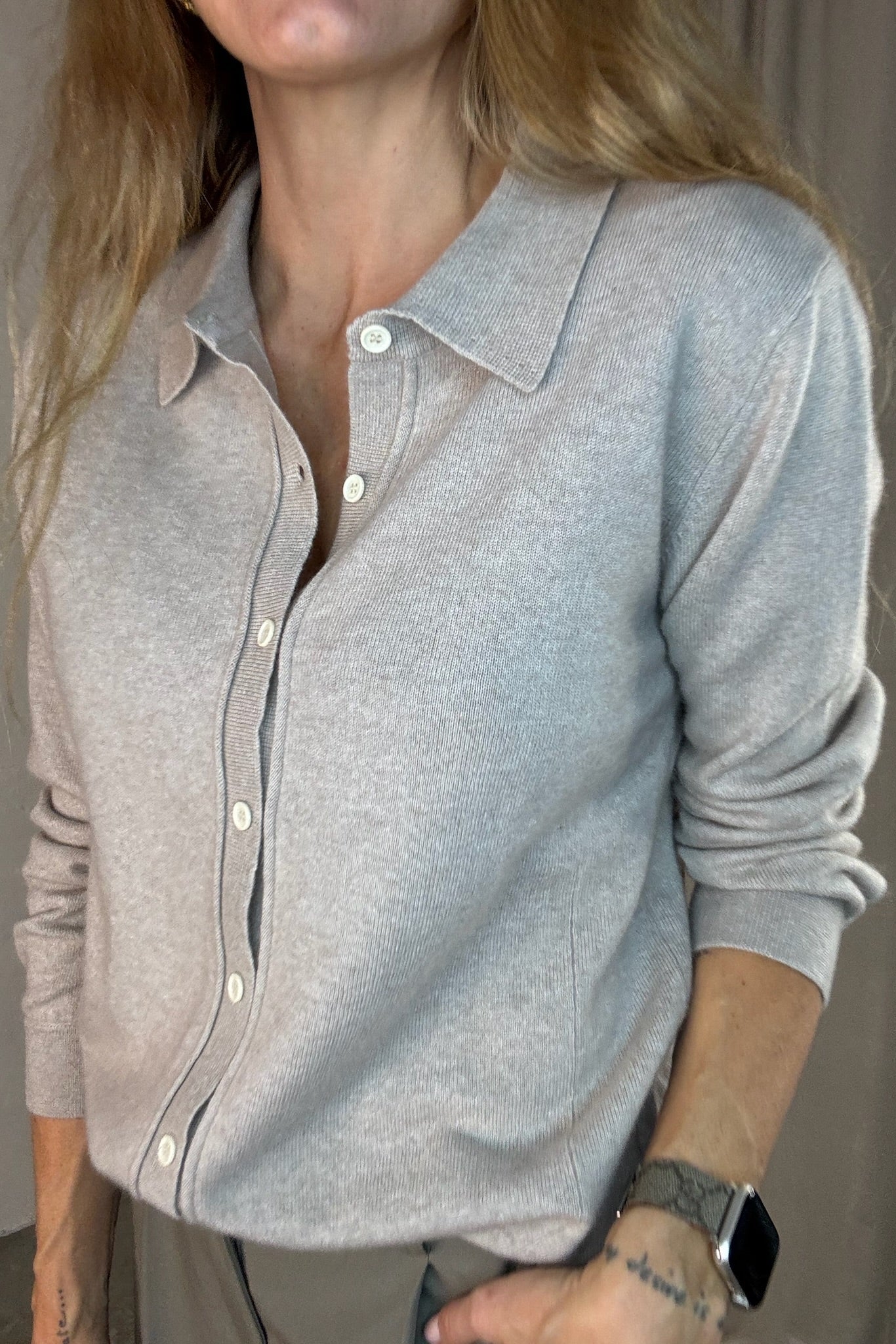 Sassy Copenhagen - 100% Cashmere polo - Creme - Samara sss