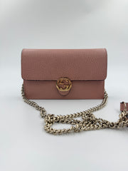 Gucci Interlocking G – crossbody – rosa læder taske – secondhand