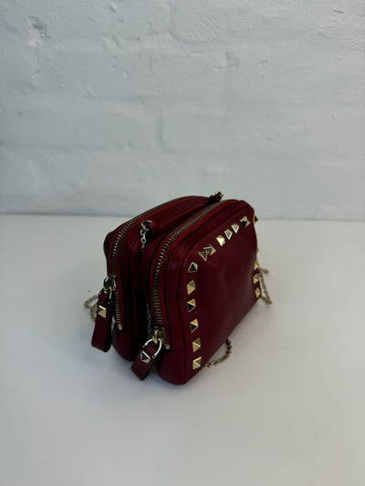 Valentino -  Garavani Rockstuds - Rød - Crossbody - Secondhand