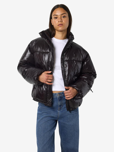 Noisy May - Puffer jakke - Aubergine Black - Allie Shiny