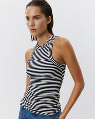 Sofie Schnoor - SNOS434 Rib Top - Black/White striped 