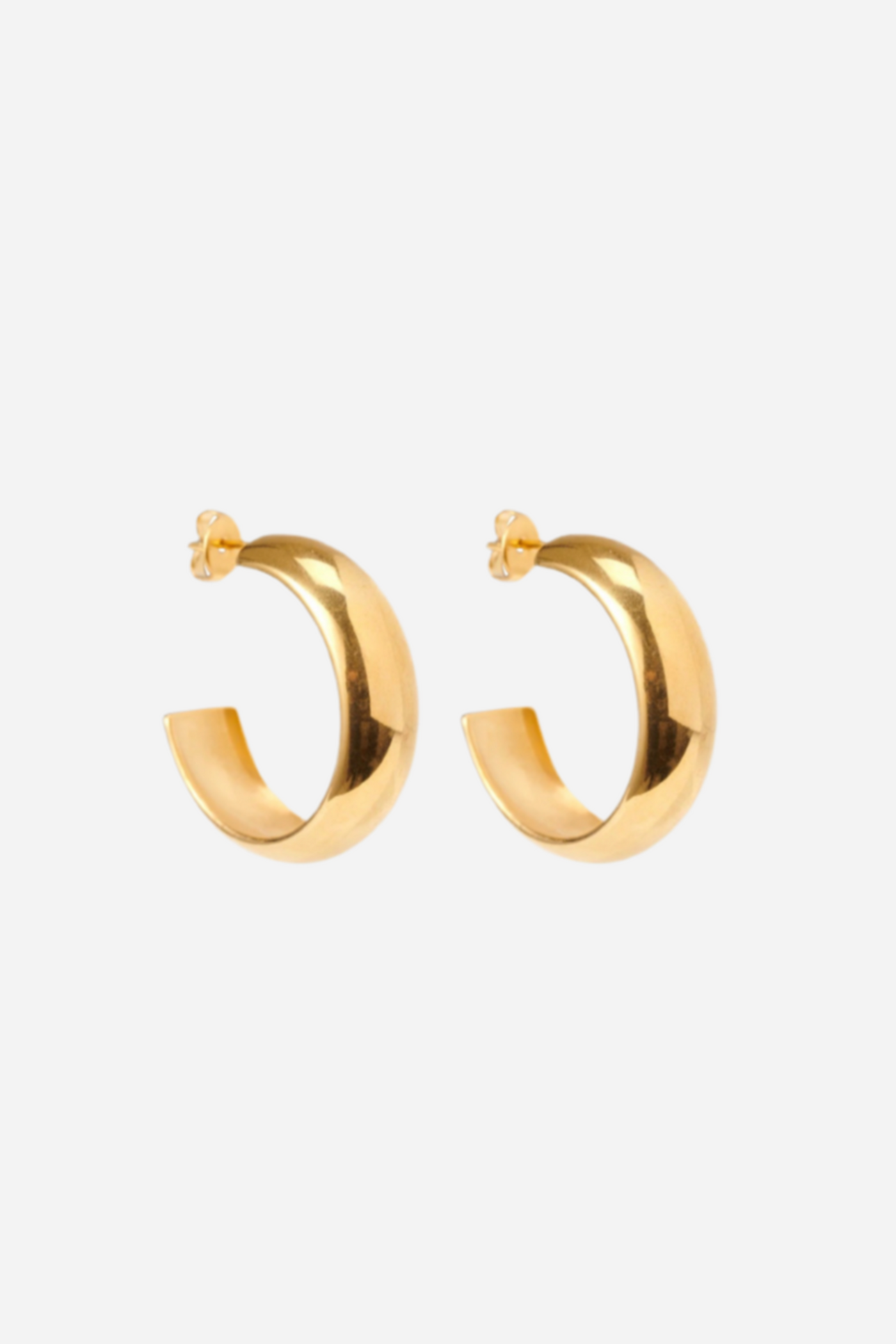 Andcopenhagen - Earrings Hoops - 18 carat gold plated stainless steel - Cindy big