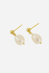 Pearl earrings - 18 carat gold plated - Emma - Andcopenhagen