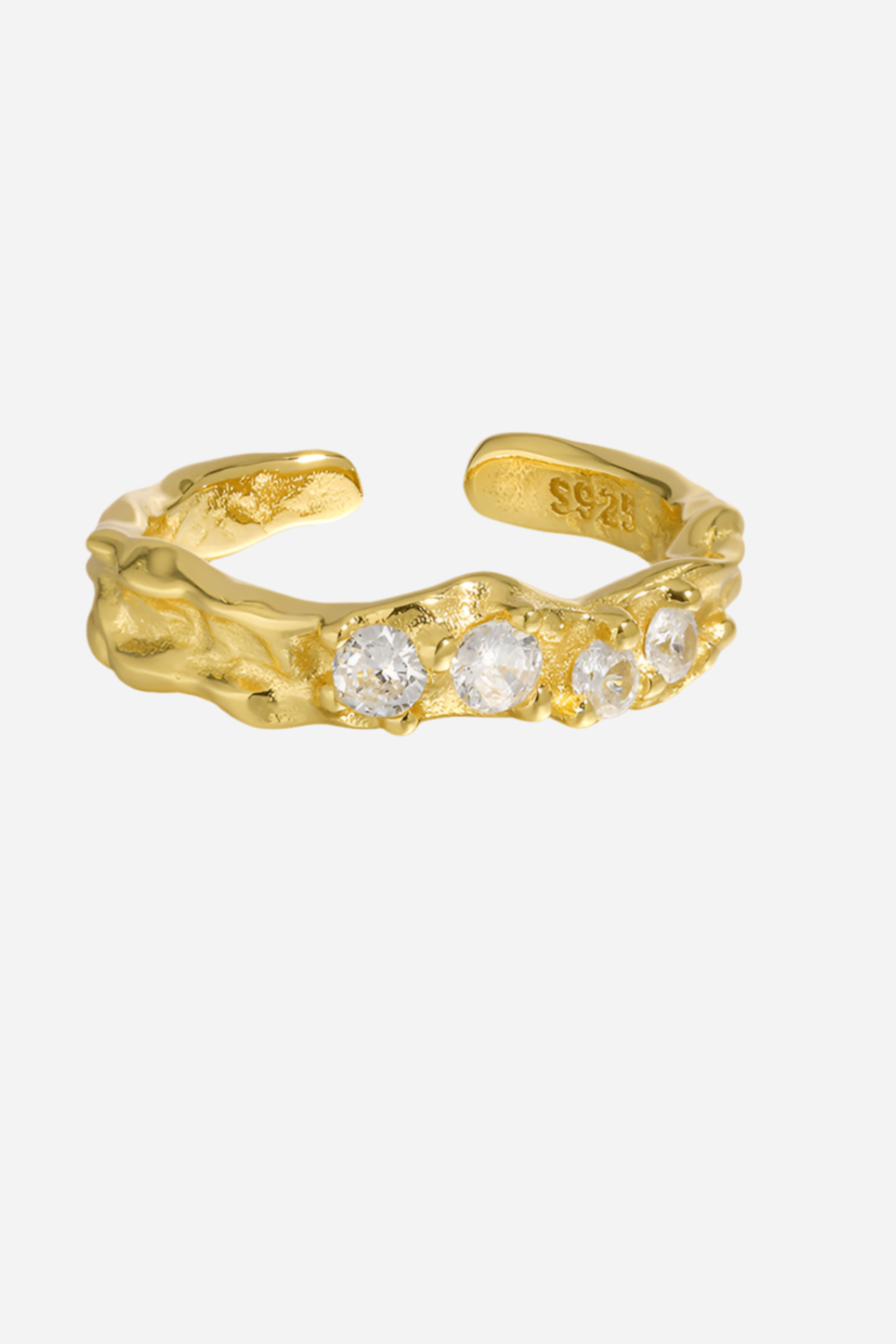 Andcopenhagen - Ring - 18 carat gold plated 925 sterling silver - Aurora zirconia