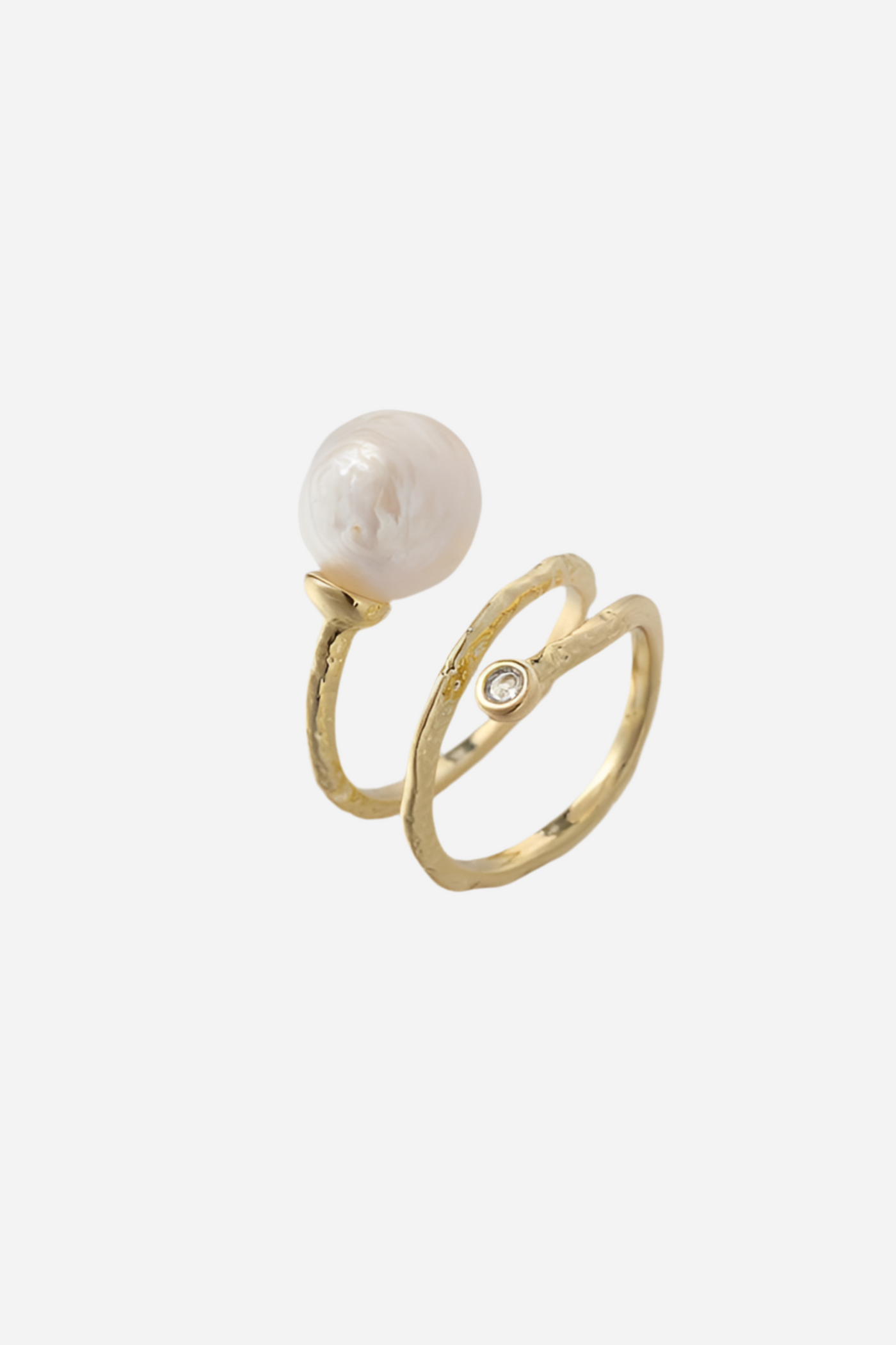 Andcopenhagen - Ring - 18 carat gold plated brass - White Pearl