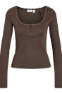 Noisy May - Langærmet T-shirt - Chocolate Brown - Maya