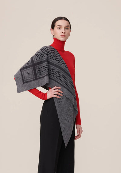 LALA BERLIN - Cashmere scarf - Trinity classic M - City middlegrey melange grey