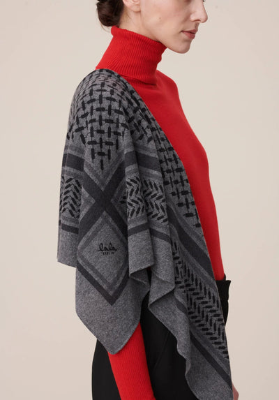 LALA BERLIN - Cashmere scarf - Trinity classic M - City middlegrey melange grey