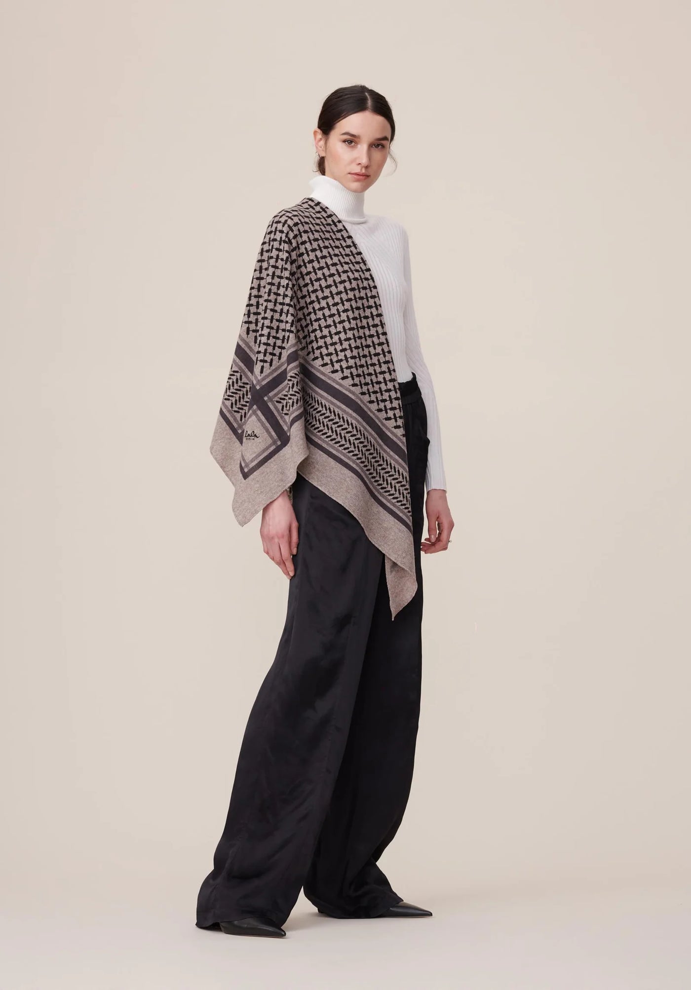 LALA BERLIN - Cashmere scarf - Trinity classic M - City middlegrey melange grey