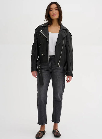 My Essential Wardrobe GiloMW Leather Jacket Black