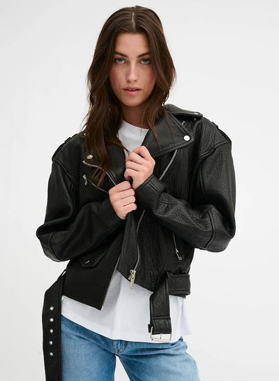 My Essential Wardrobe GiloMW Leather Jacket Black