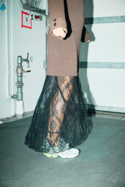 Noisy May – Lace Maxi Skirt- Sort - Lucia