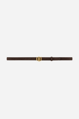 Anine Bing - Bælte - Dark Brown Suede - New Monogram Belt Suede