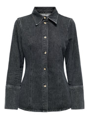 ONLY - Denim skjorte - Fittet - Washed black - Nara