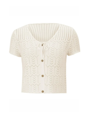 Sassy Copenhagen - Knitted top - White lace - Ella (note preorder)