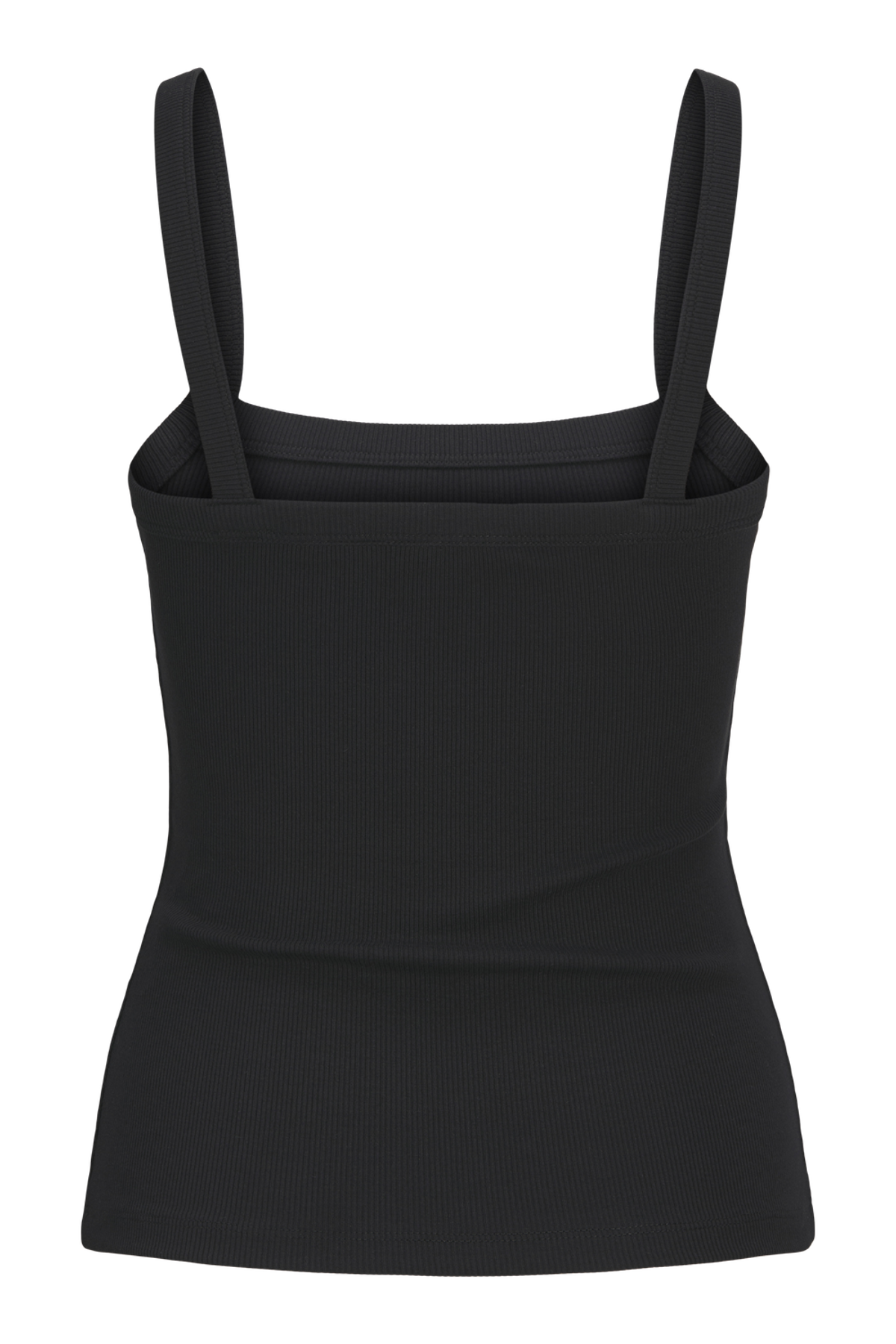 JJXX JXFIFI Organic Cotton Rib Top - Black, M – Stilkompagniet.dk