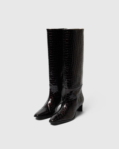 Selected Femme - Støvler - Fig Croco - Olivia