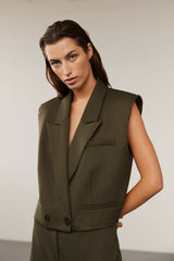 Sofie Schnoor - Vest - Short Olive - Twill S244416