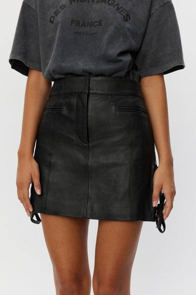 Sofie Schnoor - Skirt - Black leather - Rylee S244108