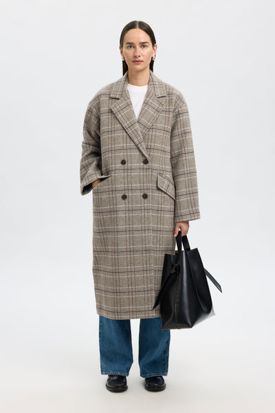 Selected Femme - Uld Frakke - Gråmeleret - Harper - Stilkompagniet.dk