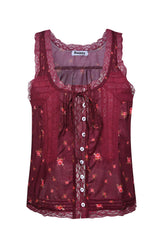 Sassy Copenhagen - Blondetop - Blomstret Bordeaux - Nadine