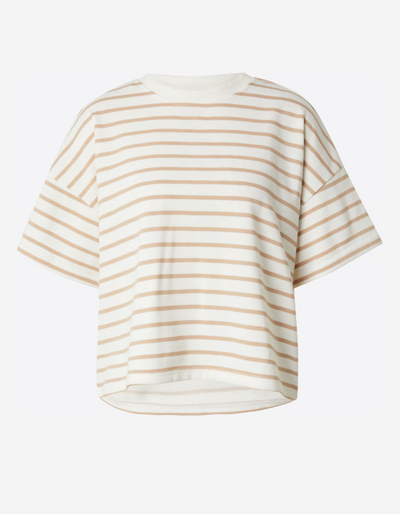 Sweat t-shirt - Beige/white - Chilli - Pieces 