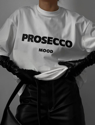 Sassy Copenhagen - Statement t-shirt - White - Prosecco mood