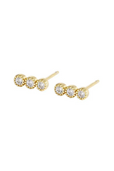 Zircon stud - 3 stones - Gold plated - Dina - Andcopenhagen