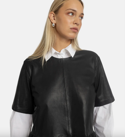 Re:Designed - Leather t-shirt - Black - Hawa