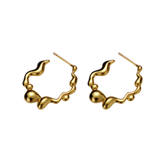 Andcopenhagen - Earrings hoops - 18 carat gold plated 925 sterling silver - Swirl suie