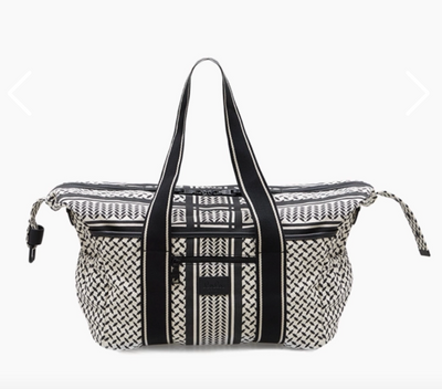 LALA BERLIN - Bag - Big bag muriel 2.0 - Canvas heritage stripe black